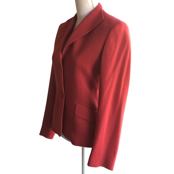 Cinzia Rocca Wool Fitted Blazer Coral Two Button Size 2 - Picture 10 of 10